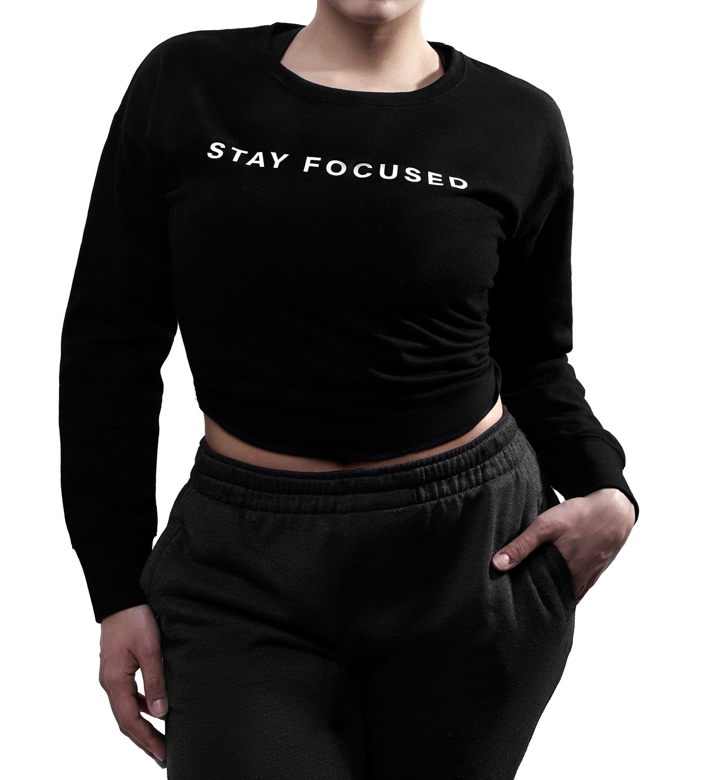 Sweat crop noir coton organique